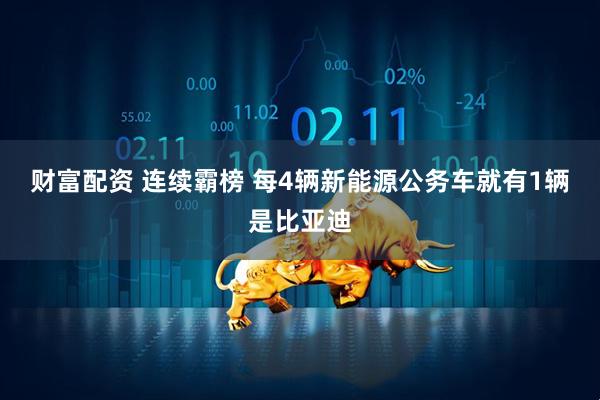 财富配资 连续霸榜 每4辆新能源公务车就有1辆是比亚迪