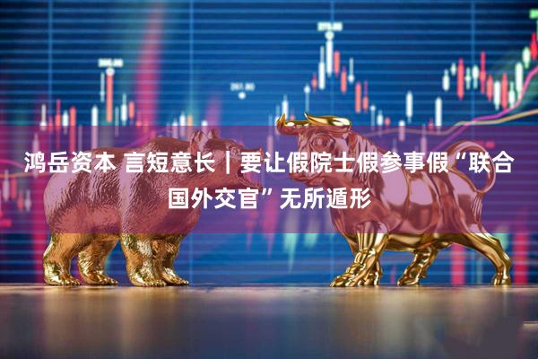 鸿岳资本 言短意长｜要让假院士假参事假“联合国外交官”无所遁形